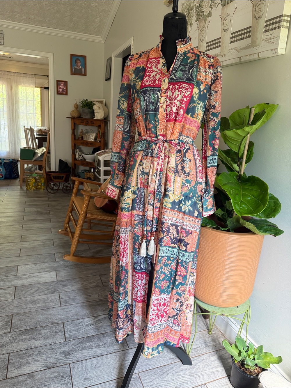Fate Multicolor Patchwork Maxi Dress